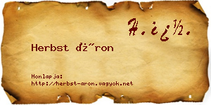 Herbst Áron névjegykártya